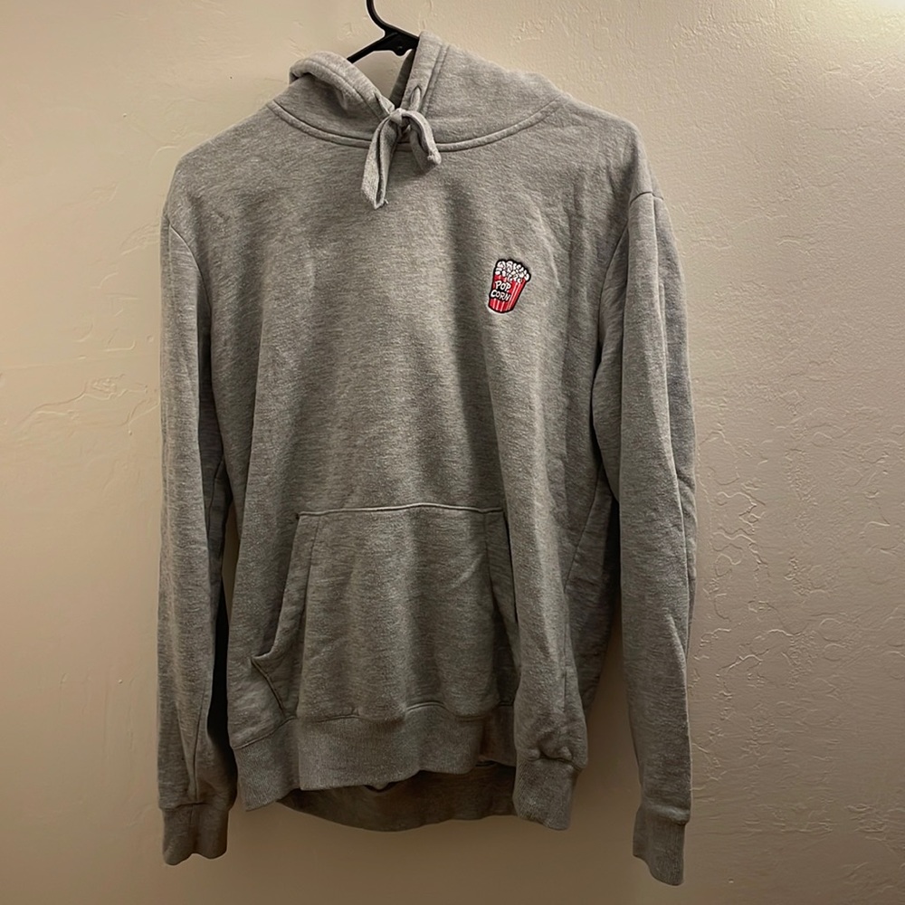 Grey Hoodie with Popcorn Logo